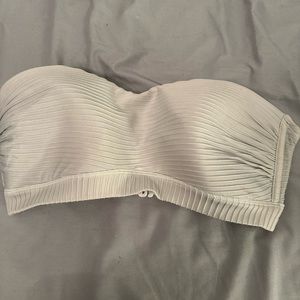 Strapless white bathing suit top